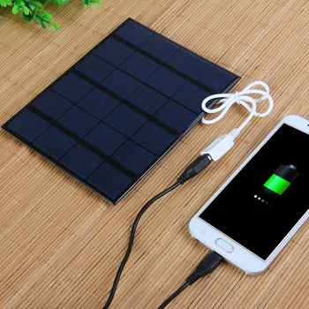 Солнечное зарядное устройство мощностью 3,5 Вт Поликристаллическая солнечная батарея Солнечная панель USB Солнечное мобильное зарядное устройство для Power Bank