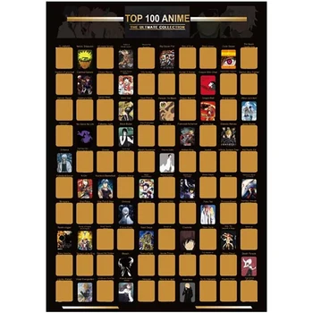 ТОП-100 аниме, Скретч-постер, Список подарков для пары Без рамки
