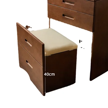 Туалетный столик типа прикроватной тумбочки Zl Комод из массива дерева Туалетный столик Встроенный откидной шкаф для хранения