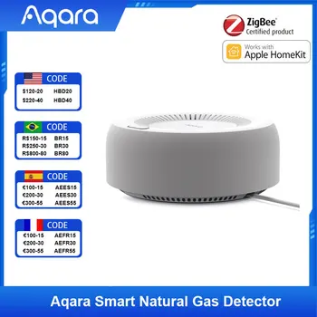 Умный детектор природного газа Aqara, пульт дистанционного управления Zigbee, умный дом, кухня, Пожарная сигнализация, интеллектуальный датчик, работающий с Homekit