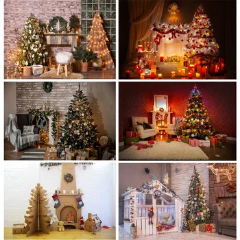 Фотореалистичная ткань, Рождественский день, Тематический фон для фотосъемки в помещении, Рождественская елка, фоны для реквизита фотостудии CHM-126