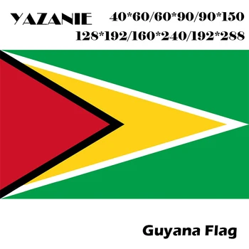 ЯЗАНИ 120 * 180 см / 160 * 240 см / 192 * 288 см Национальный Флаг Гайаны № 3 4 * 6 футов Флаги и Баннеры С Двусторонним Спортивным Логотипом Пользовательский Флаг