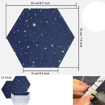12 упаковок акустических панелей Starry Sky Hexagon, звукоизоляционная прокладка, звукопоглощающая панель для студийной акустики