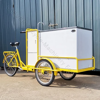 Высококачественный педальный трехколесный велосипед с морозильной камерой, велосипед для мороженого с морозильной камерой, Электрический грузовой трехколесный велосипед для мобильного бизнеса