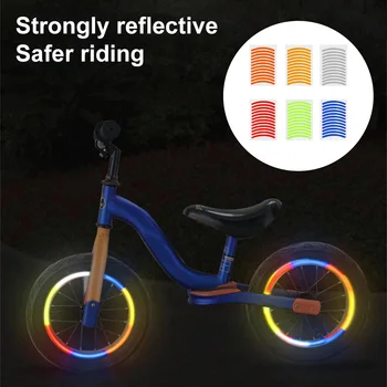 Наклейка 0,8x9 см с ночным предупреждением, 6 цветов, Детская Светоотражающая наклейка для автомобильных шин, Водонепроницаемая Светоотражающая наклейка для велосипеда